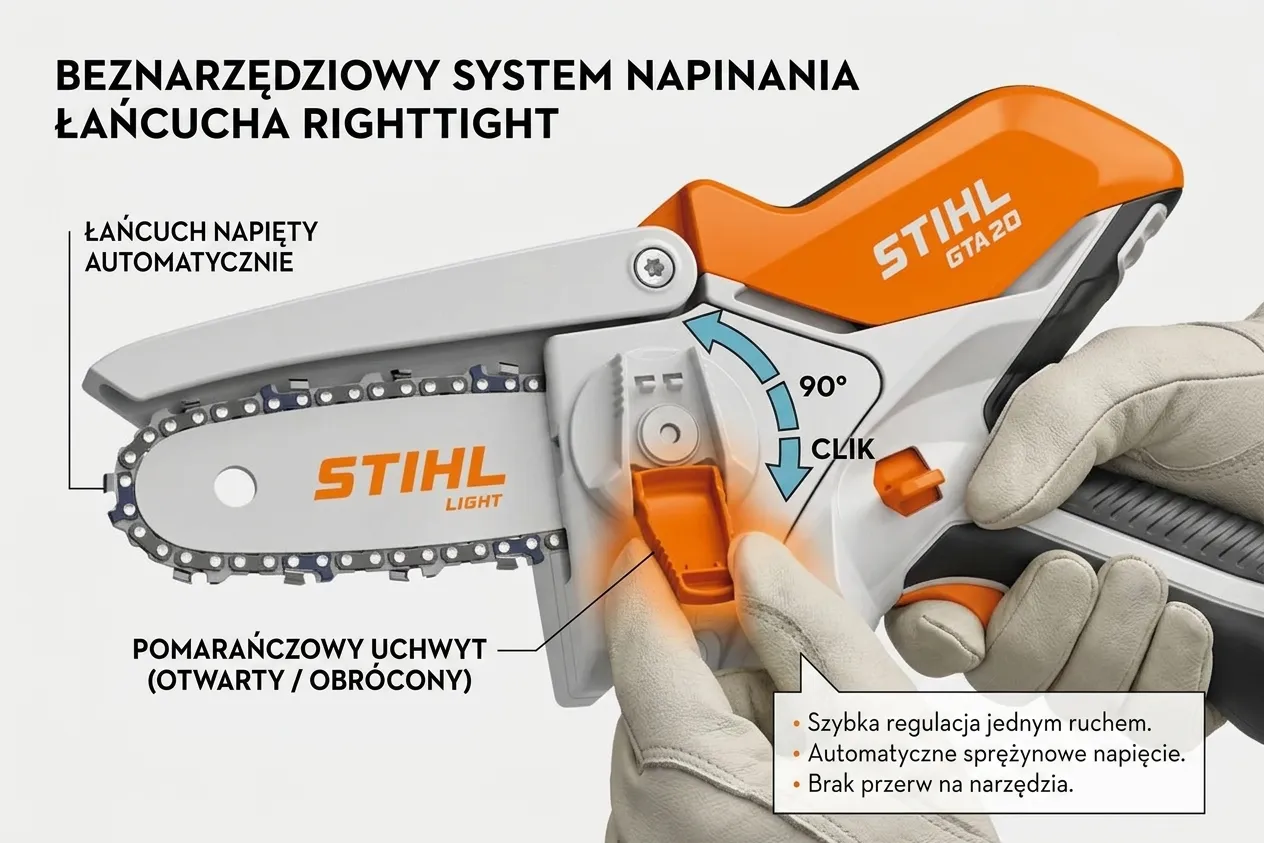 stihl gta 20 system napinania righttight