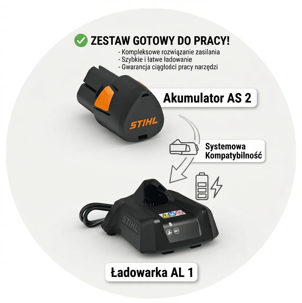 STIHL HLA 40 – akumulator STIHL AS 2 i ładowarka AL 1 w zestawie