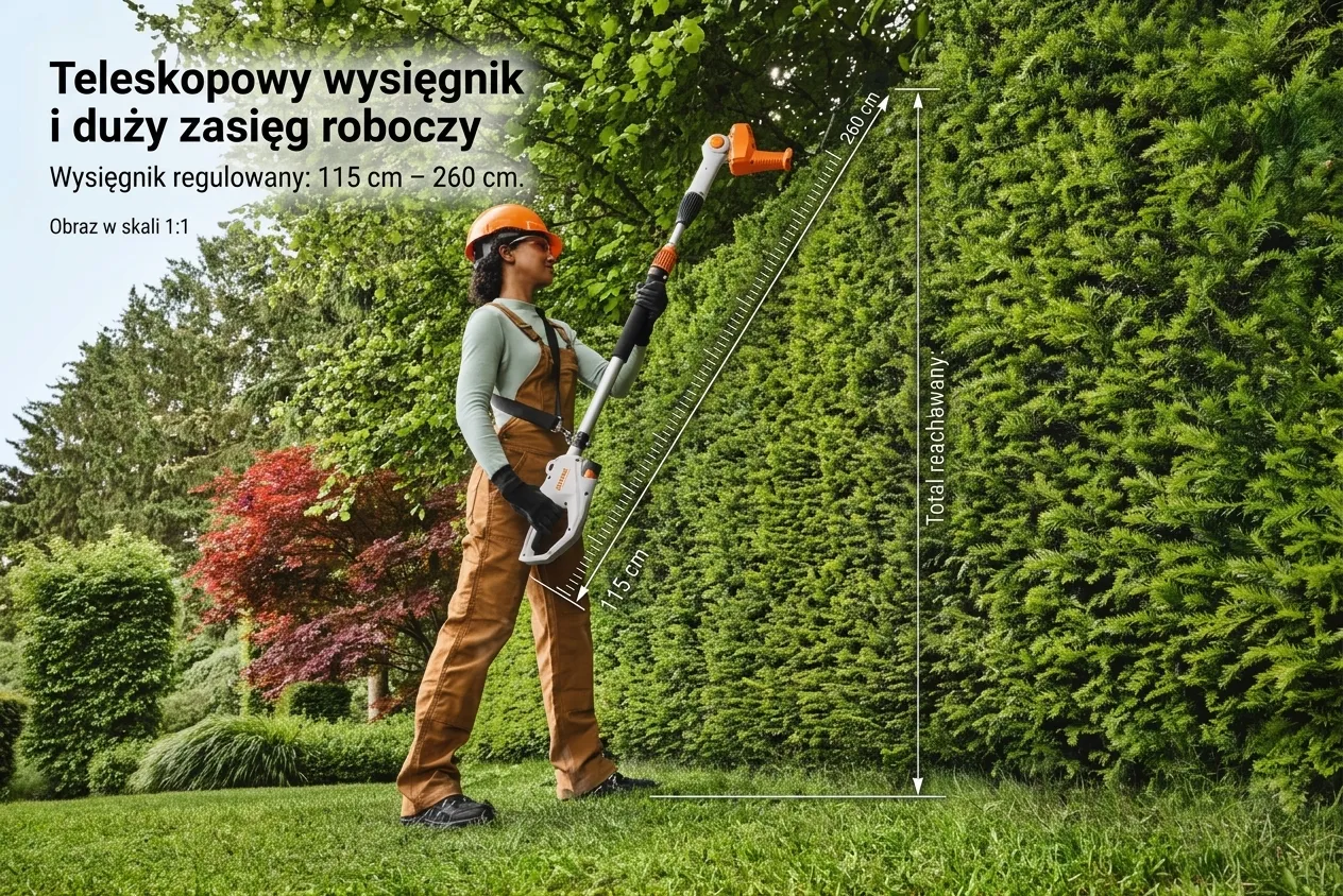 STIHL HLA 40 – teleskopowy wysięgnik o zasięgu roboczym do 260 cm do cięcia bez drabiny