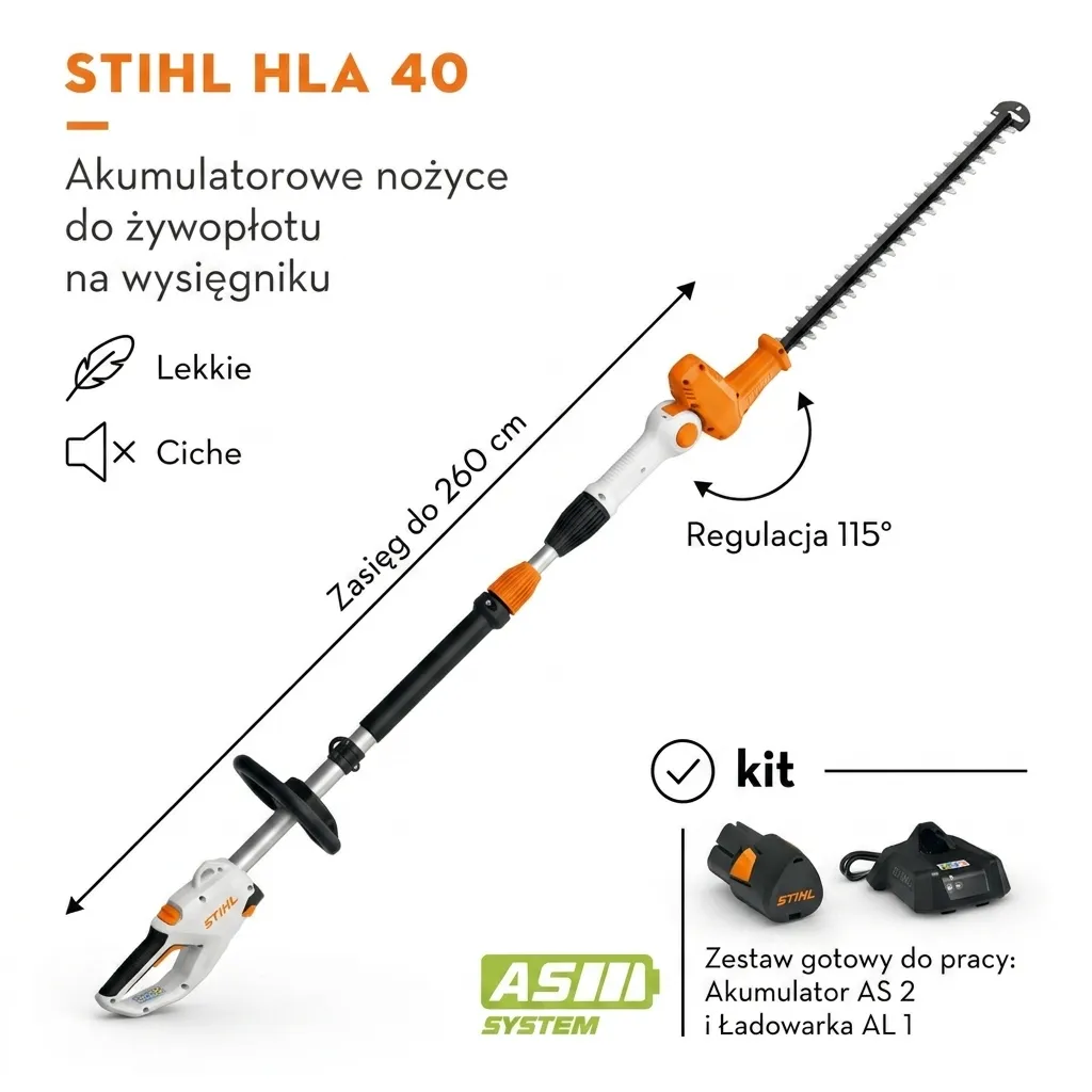 STIHL HLA 40 – akumulator STIHL AS 2 i ładowarka AL 1 w zestawie